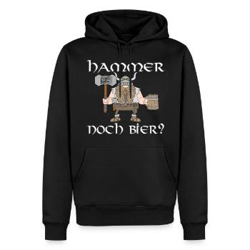 Hammer noch Bier - Männer Premium Bio Hoodie - Schwarz - Vorne - Nico (187cm)