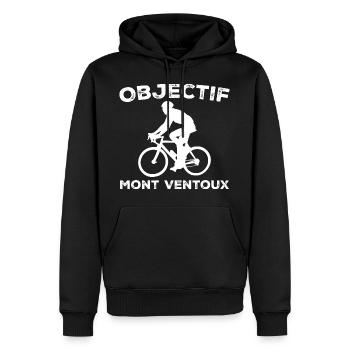 Objectif Mont Ventoux Cycliste Vélo - Sweat à capuche Premium bio Homme - noir - Devant - Nico (187cm)