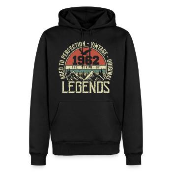 Geburtstag 1962 Jahrgang 1962 Retro - Jahrgang 1962 - Männer Premium Bio Hoodie - Schwarz - Vorne - Nico (187cm)