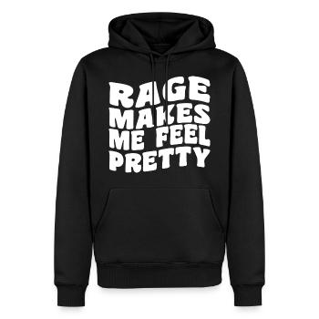 Rage Makes Me Feel Pretty, Humor Saying, Sarcastic - Sweat à capuche Premium bio Homme - noir - Devant - Nico (187cm)