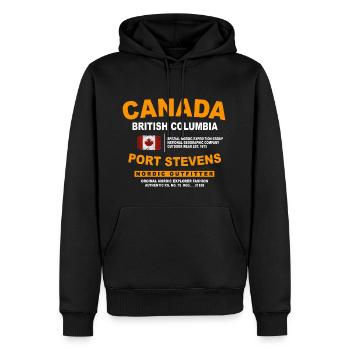 Canada - British Columbia - Canadian Vintage Flag - Männer Premium Bio Hoodie - Schwarz - Vorne - Nico (187cm)