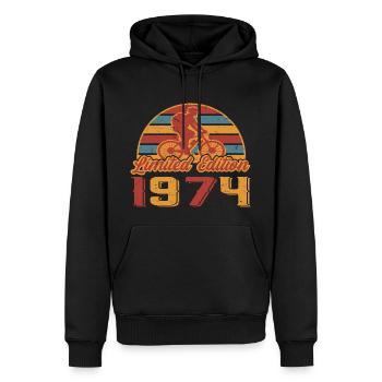 Fahrrad Fahrradfahrer Bike 1974 Geburtstag Baujahr - Männer Premium Bio Hoodie - Schwarz - Vorne - Nico (187cm)
