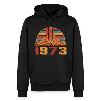 Bicycle Birthday Bicycles Cyclist Bike 1973 - Men’s Premium Organic Hoodie - black - Front - Nico (187cm)