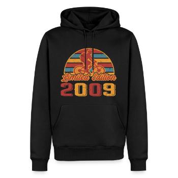 Vélo Cycliste Vélo Anniversaire Année de construction 2009 - Sweat à capuche Premium bio Homme - noir - Devant - Nico (187cm)