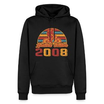 Bicycle Bike Cyclist Birthday Year of construction 2008 - Men’s Premium Organic Hoodie - black - Front - Nico (187cm)