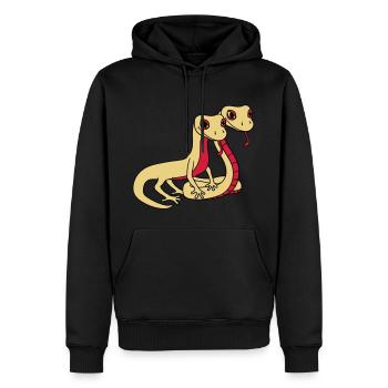 paar 2 freunde team paerchen liebe gesicht schlang - Männer Premium Bio Hoodie - Schwarz - Vorne - Nico (187cm)