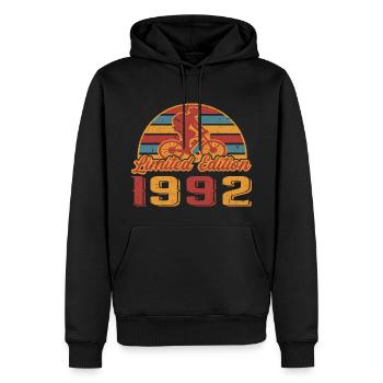 Fahrrad Bike Fahrradfahrer Geburtstag Baujahr 1992 - Männer Premium Bio Hoodie - Schwarz - Vorne - Nico (187cm)