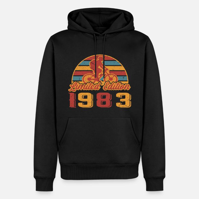 Vélos Vélo Anniversaire VTT 1983 - Sweat à capuche Premium bio Homme - noir