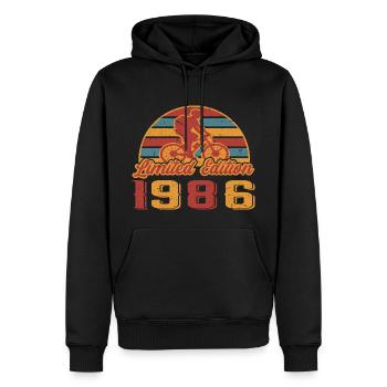 Cyclist Bicycle Bike Birthday Year of construction 1986 - Men’s Premium Organic Hoodie - black - Front - Nico (187cm)