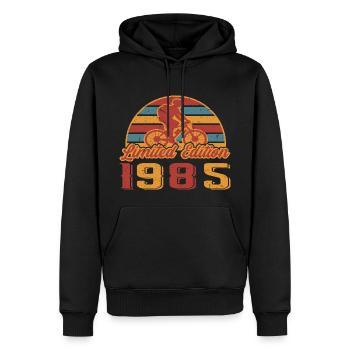 Bicycle Cyclist Bike Birthday Year of construction 1985 - Men’s Premium Organic Hoodie - black - Front - Nico (187cm)