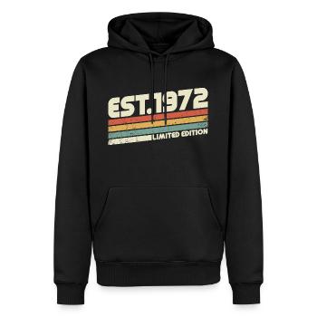 1972 Jahrgang Retro Vintage Geburtstag Geschenk - Männer Premium Bio Hoodie - Schwarz - Vorne - Nico (187cm)