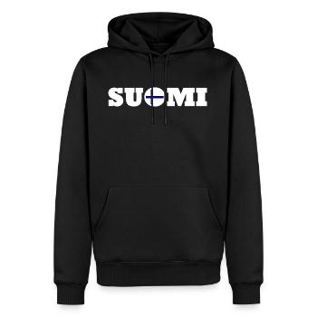 Suomi - Männer Premium Bio Hoodie - Schwarz - Vorne - Nico (187cm)