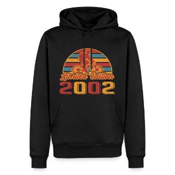 Fahrrad Fahrradfahrer Geburtstag Baujahr 2002 - Männer Premium Bio Hoodie - Schwarz - Vorne - Nico (187cm)
