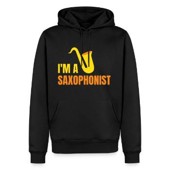 I'm a Saxophonist - Men’s Premium Organic Hoodie - black - Front - Nico (187cm)