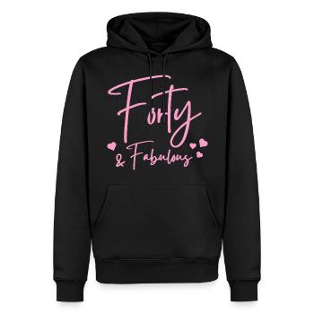 Vierzig fabelhaft - Männer Premium Bio Hoodie - Schwarz - Vorne - Nico (187cm)