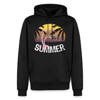 Sunset with dolphin - Men’s Premium Organic Hoodie - black - Front - Nico (187cm)