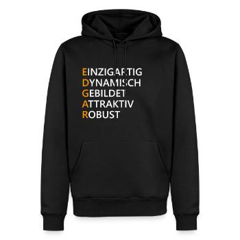 Edgar Name Geschenk - Männer Premium Bio Hoodie - Schwarz - Vorne - Nico (187cm)