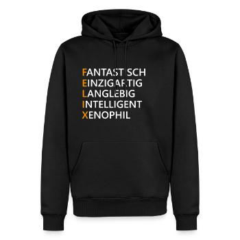 Felix Name Geschenk - Männer Premium Bio Hoodie - Schwarz - Vorne - Nico (187cm)