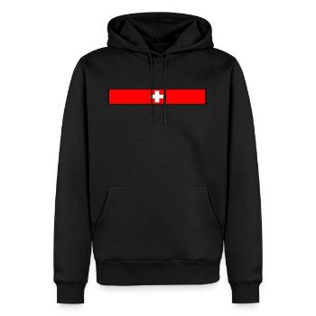Schweiz Flagge - Männer Premium Bio Hoodie - Schwarz - Vorne - Nico (187cm)