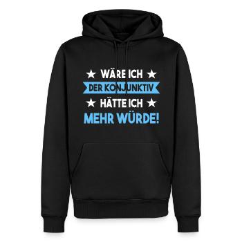Lustiger Deutsch Lehrer Spruch Grammatik Lehrerin - Männer Premium Bio Hoodie - Schwarz - Vorne - Nico (187cm)
