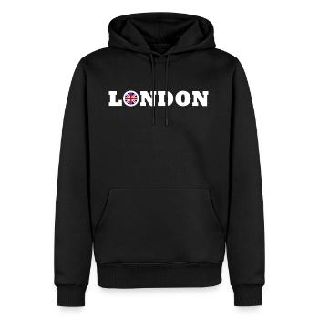 Londres - Sweat à capuche Premium bio Homme - noir - Devant - Nico (187cm)