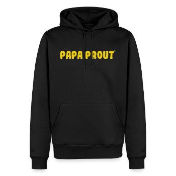 PAPA Prout V4txt - Sweat à capuche Premium bio Homme - noir - Devant - Nico (187cm)