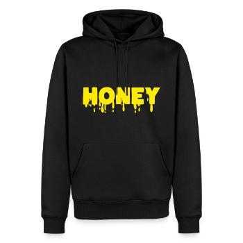 Miel - Sweat à capuche Premium bio Homme - noir - Devant - Nico (187cm)