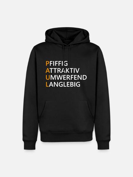 Paul Name Geschenk - Männer Premium Bio Hoodie - Schwarz