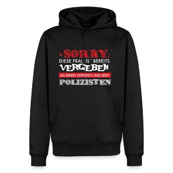 Polizei Shirt-Sexy Frau - Männer Premium Bio Hoodie - Schwarz - Vorne - Nico (187cm)