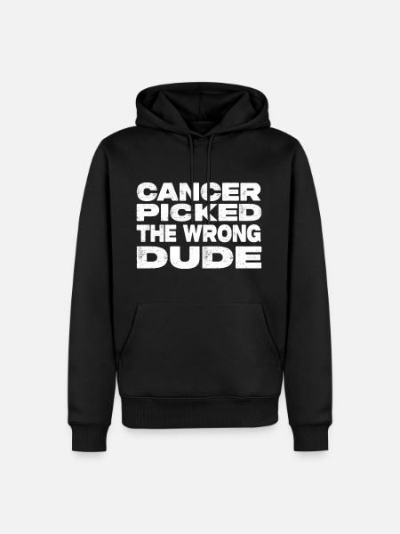 Kanker koos de verkeerde kerel - Strijd tegen kanker - Mannen Premium Bio hoodie - zwart