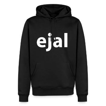ejal - Männer Premium Bio Hoodie - Schwarz - Vorne - Nico (187cm)