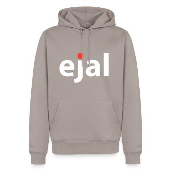 ejal rot - Männer Premium Bio Hoodie - Taupe - Vorne - Nico (187cm)