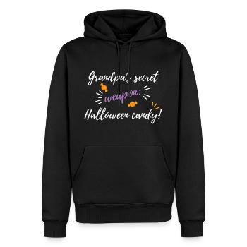 Grandpa's secret weapon: Halloween candy! - Sweat à capuche Premium bio Homme - noir - Devant - Nico (187cm)