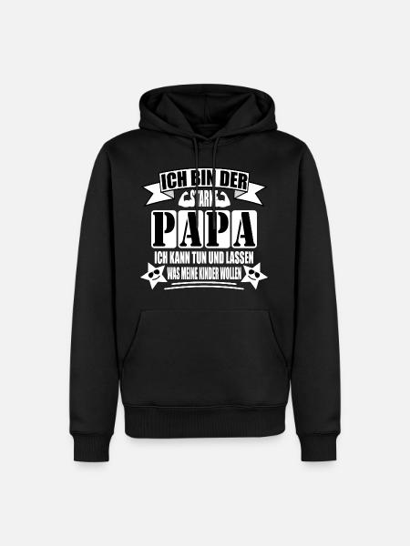 Ich bin der starke Papa - Männer Premium Bio Hoodie - Schwarz