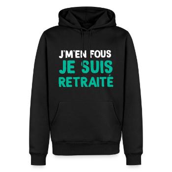 Citation Retraité Message Drôle Pour Homme - Sweat à capuche Premium bio Homme - noir - Devant - Nico (187cm)