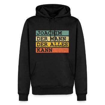 Der Mann Der Alles kann Joachim - Männer Premium Bio Hoodie - Schwarz - Vorne - Nico (187cm)