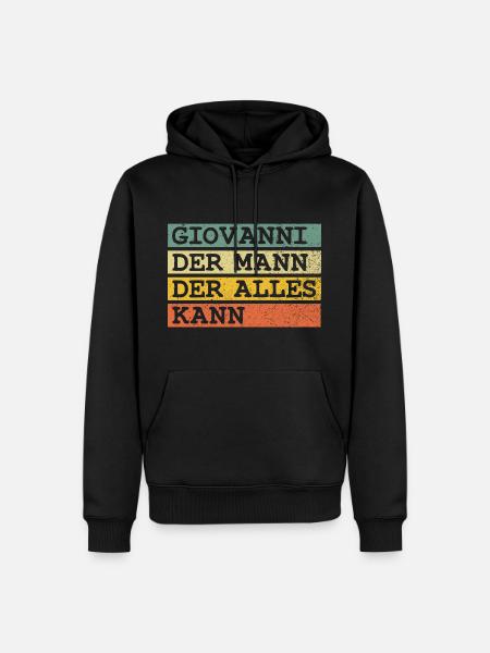 Der Mann Der Alles kann Giovanni - Männer Premium Bio Hoodie - Schwarz