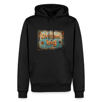 Rêvez grand - Sweat à capuche Premium bio Homme - noir - Devant - Nico (187cm)