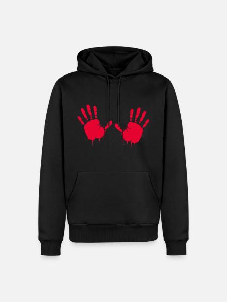 Hands, imprint with fresh paint - Men’s Premium Organic Hoodie - black