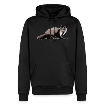 Marder - Männer Premium Bio Hoodie - Schwarz - Vorne - Nico (187cm)