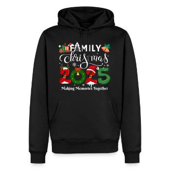 Frohe Weihnachten - Männer Premium Bio Hoodie - Schwarz - Vorne - Nico (187cm)