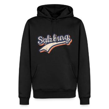 Österreich Salzburg Vintage Retro Typografie - Männer Premium Bio Hoodie - Schwarz - Vorne - Nico (187cm)