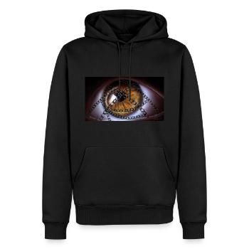 Auge mit Ketten - Männer Premium Bio Hoodie - Schwarz - Vorne - Nico (187cm)