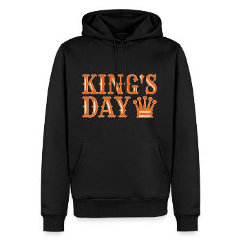 Königstag Niederlande King's Day Krone - Männer Premium Bio Hoodie - Schwarz - Vorne - Nico (187cm)