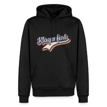Österreich Klagenfurt Kärnten Vintage Typografie - Männer Premium Bio Hoodie - Schwarz - Vorne - Nico (187cm)