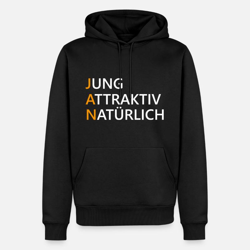 Jan Name Geschenk - Männer Premium Bio Hoodie - Schwarz
