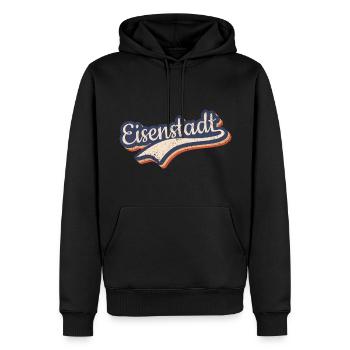 Österreich Eisenstadt Burgenland Retro Typografie - Männer Premium Bio Hoodie - Schwarz - Vorne - Nico (187cm)