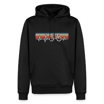 HERZSCHLAG RADFAHREN RENNRAD GRAVELBIKE RADFAHRER - Männer Premium Bio Hoodie - Schwarz - Vorne - Nico (187cm)