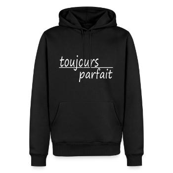 Homme toujours parfait humour drôle homme - Sweat à capuche Premium bio Homme - noir - Devant - Nico (187cm)