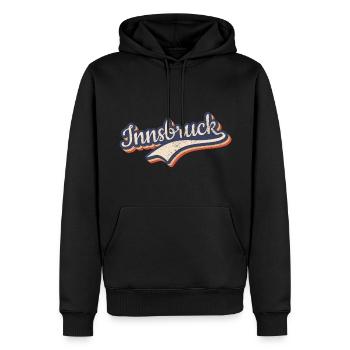Österreich Innsbruck Tirol Vintage Typografie - Männer Premium Bio Hoodie - Schwarz - Vorne - Nico (187cm)